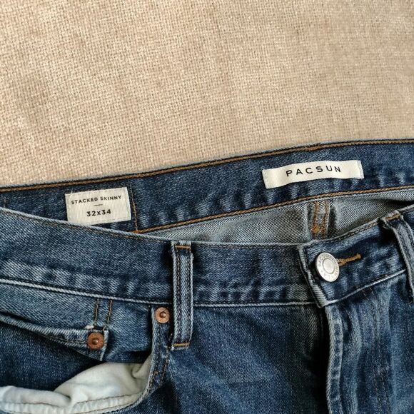 PacSun Stacked Skinny Medium Wash 32x34 - Picture 5 of 10